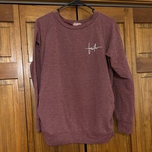 Women's Long Sleeve Burgundy Sweatshirt